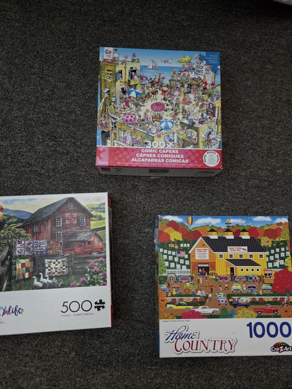 500 And 1000-Piece Jigsaw Puzzles - Colorful Yellow Quantity Of 3.